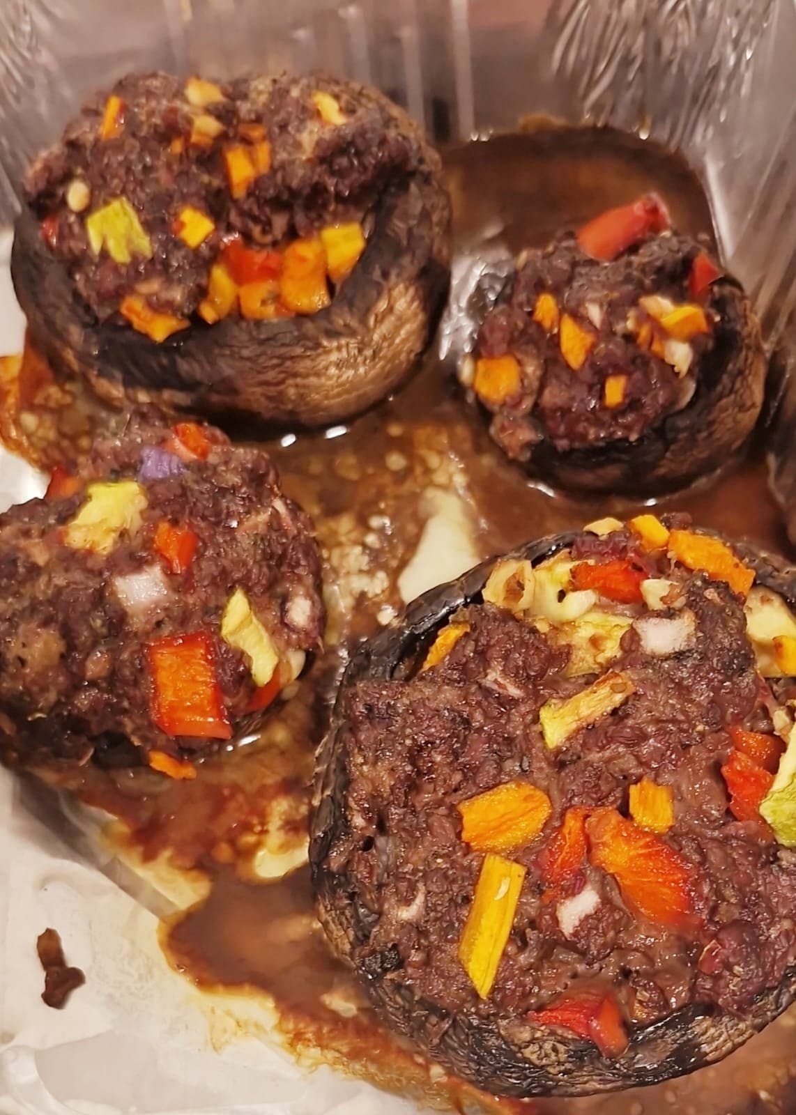 Meat Stuffed Portabello Mushrooms