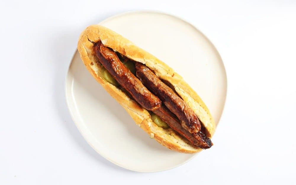 Spicy merguez in baguette