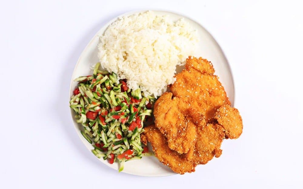 Crispy schnitzel on a plate