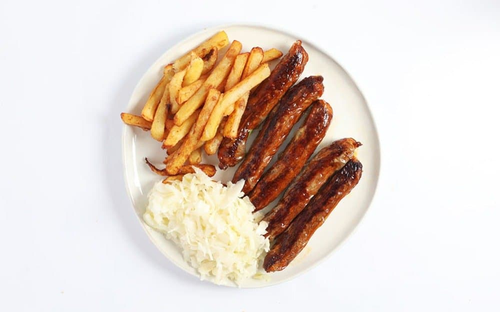 Spicy merguez on a plate