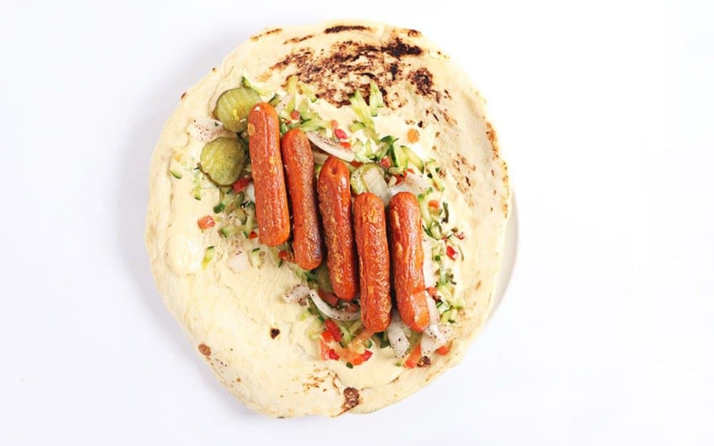 Chicken sausages in a lafa