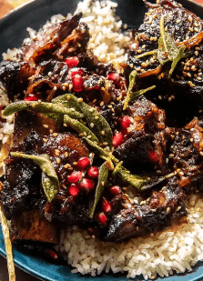 Sticky Pomegranate Braised Short Ribs