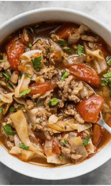 Traditional Tomato Braised Beef & Cabbage Soup